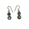 Earring0039-Nice Earring made with Beautiful Black Rainbow Stone and Silver